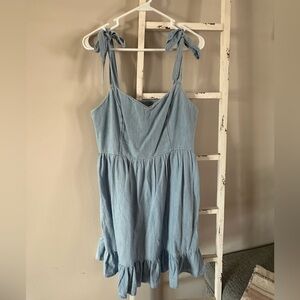 Chambray Tie-Strap Dress
